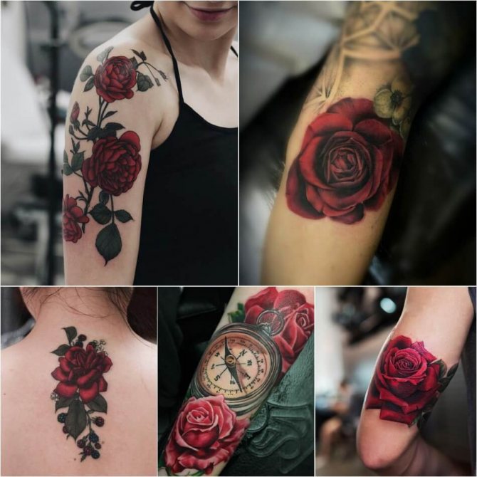 Tatuaje rosa - Tatuaje rosa significado del color - Tatuaje rosa roja