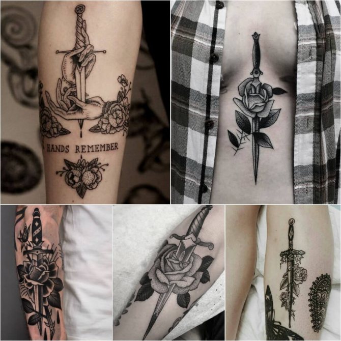 Tattoo Rose - Significado de Tattoo Rose - Tattoo Rose and Dagger - Tattoo Rose and Dagger