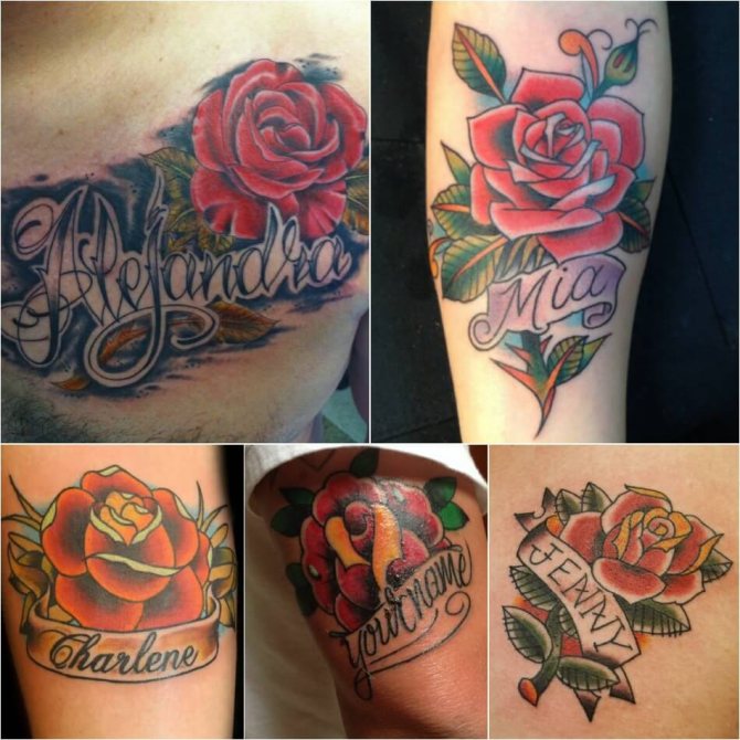 Tattoo Rose - Tattoo Rose Bedeutung - Tattoo Rose mit Label