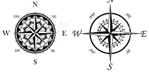 Вятърна роза Скици за татуировки