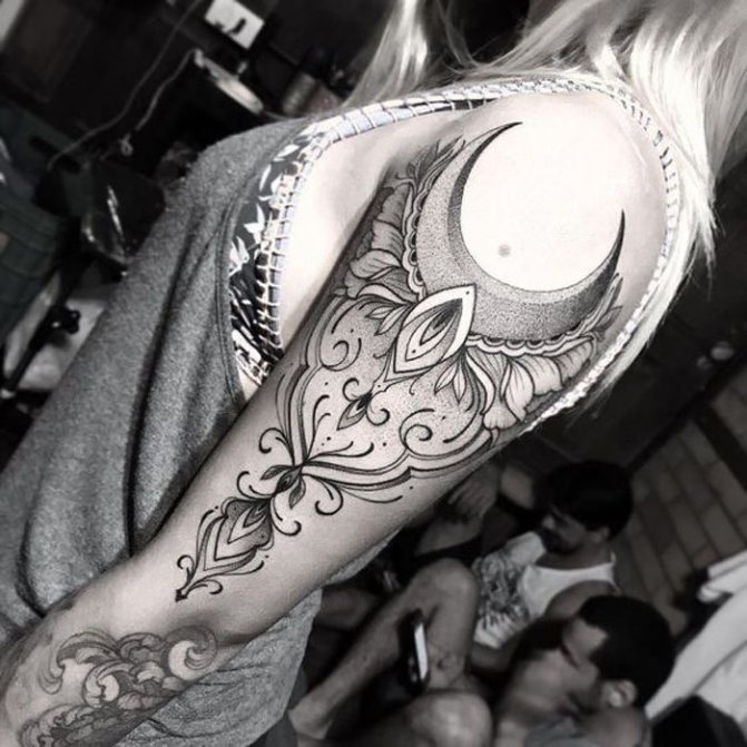 ръкав за татуировка за момичета черно