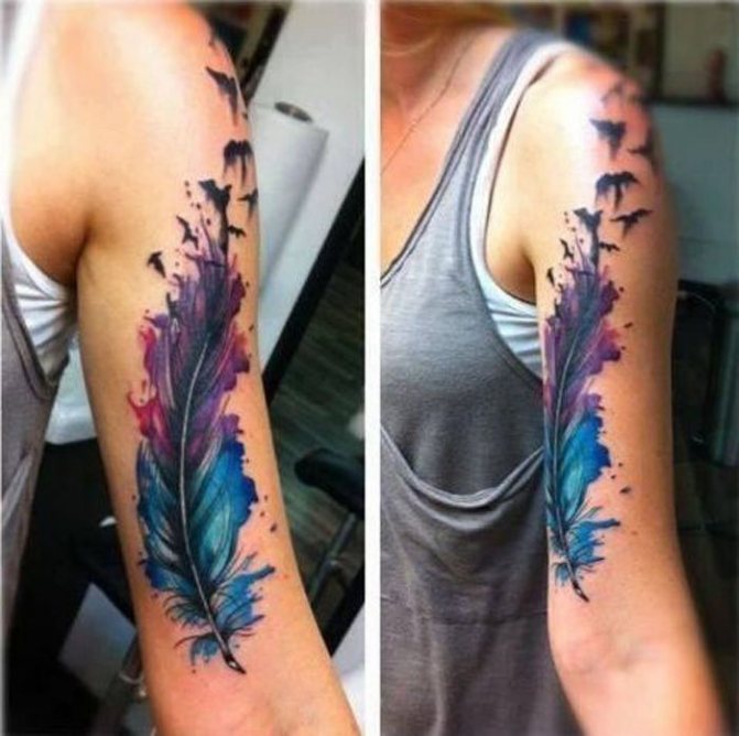 Татуировка ръкав за момичета писалка