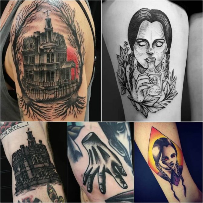 Tetování Filmové postavy - Nápady pro tetování Milovníci filmů - Tetování Addams Family