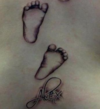 Tattoo with a child's name