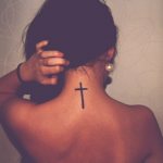 cross tattoo on back photo