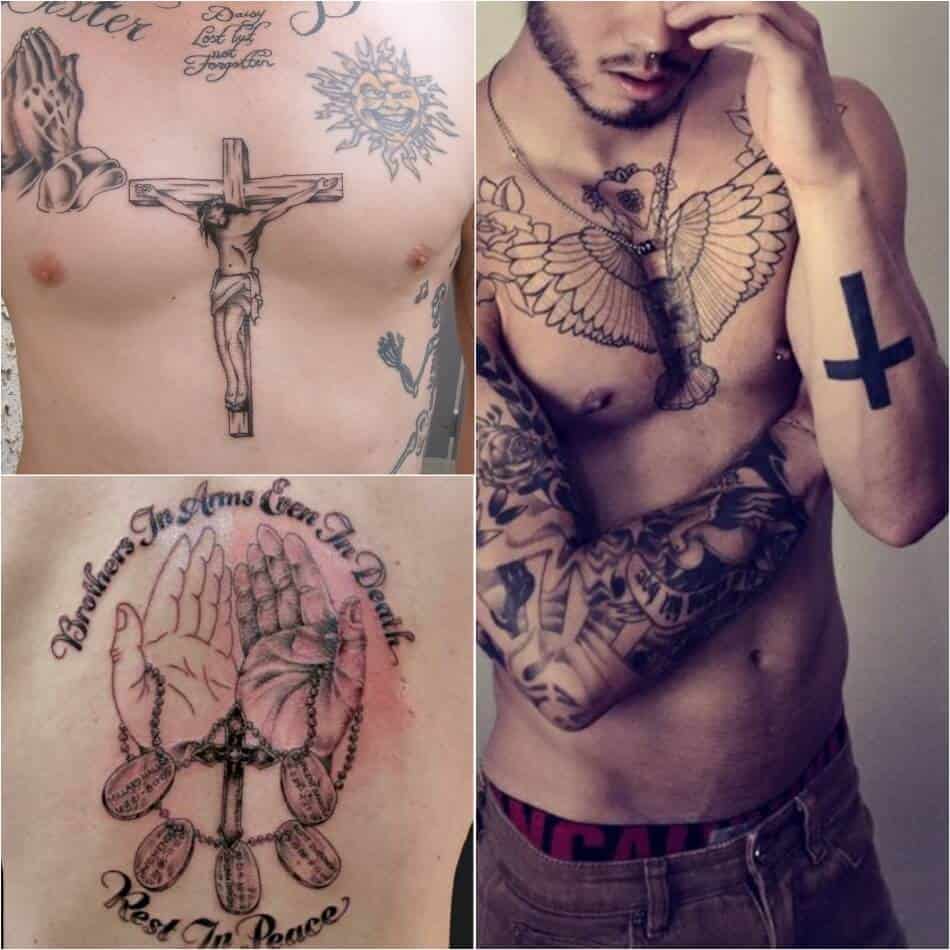 cross tattoo on a guy photo
