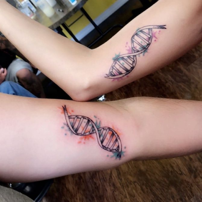 Tattoo with an dna molecule