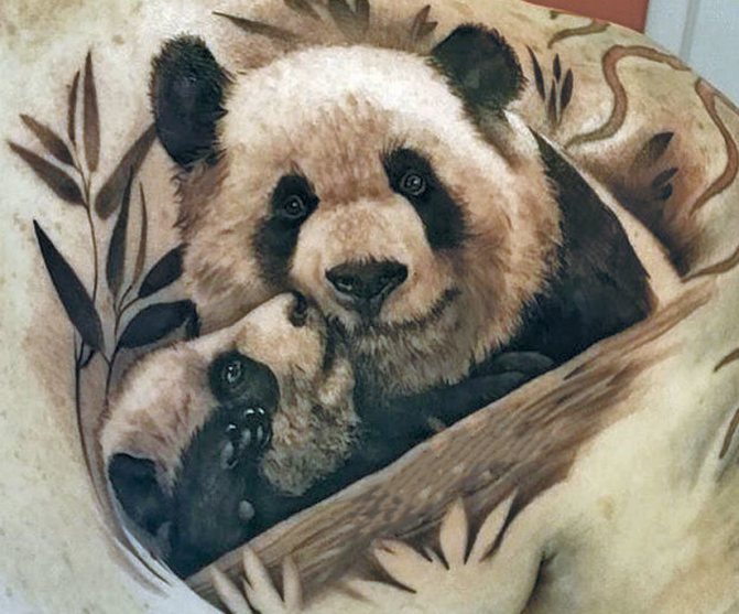 panda tatovering