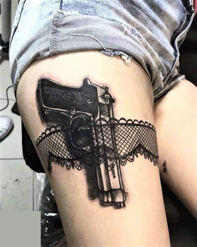 tatouage de pistolet