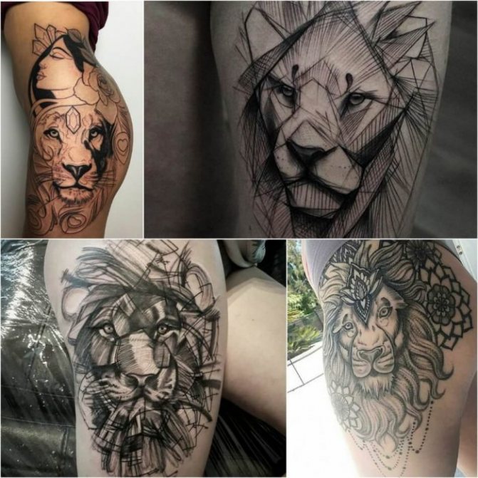 Tatouages d'animaux - tatouage de lion - tatouages d'animaux sauvages - tatouage de lion