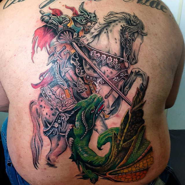 Tatouage de samouraï sur le dos