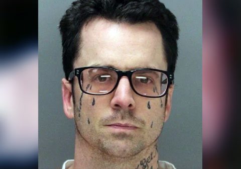 Tatuaggio di lacrime sotto gli occhi in prigione