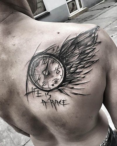 Tatouage avec signification pour les hommes. Croquis, photo