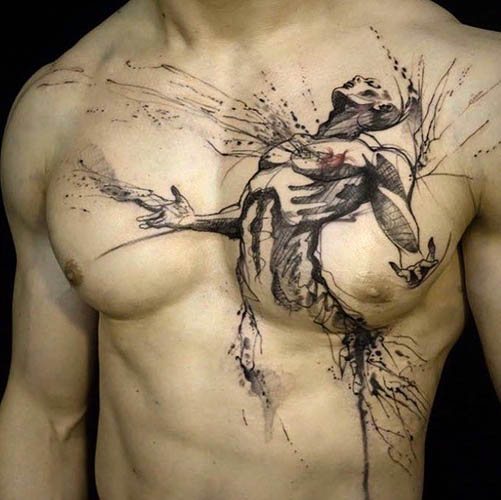 Tatouage avec signification pour les hommes. Croquis, photo