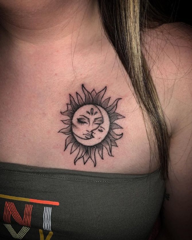 tatouage croquis du soleil