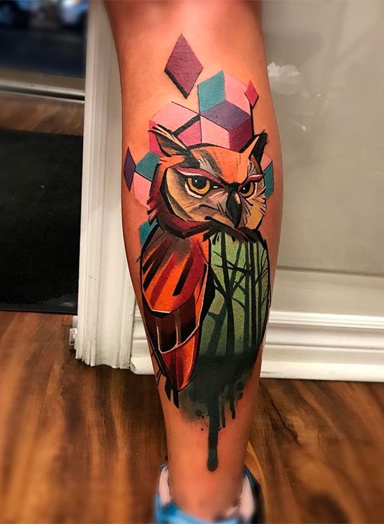 Tatouage d'une chouette