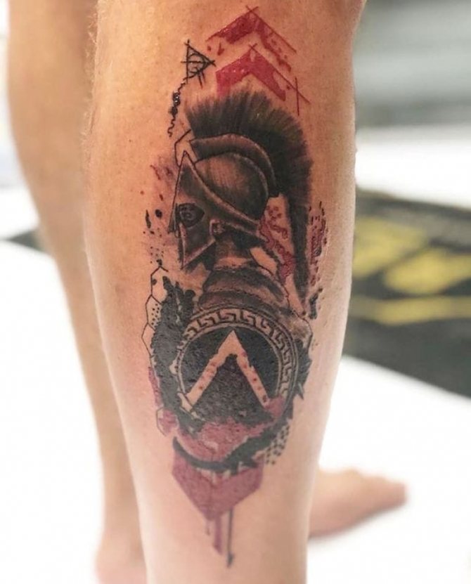 τατουάζ Spartan σε ένα spawn