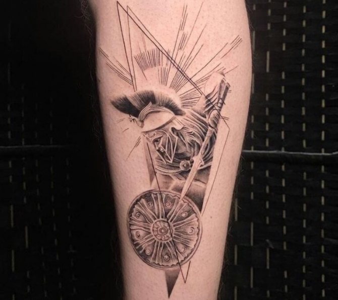 τατουάζ Spartan στο πόδι