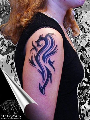 Tatouage trayble pour les filles. Signification, photos, croquis