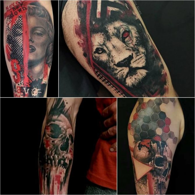 Tatouage Trash Polka - Tatouage réaliste Tresh Polka pour homme - Tatouage Trash Polka