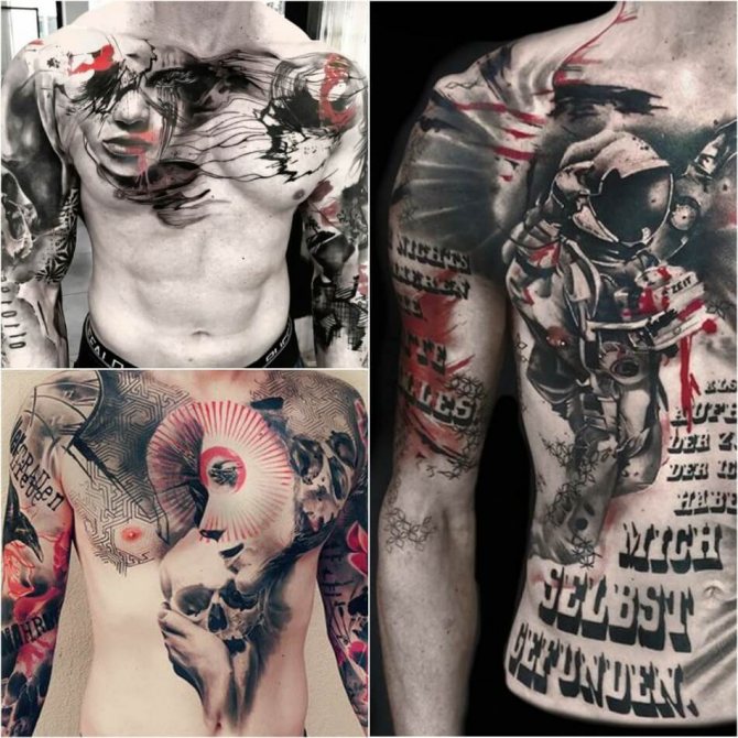 Tattoo Trash Polka - Tatouage homme Trash Polka - Tatouage Trash Polka pour hommes