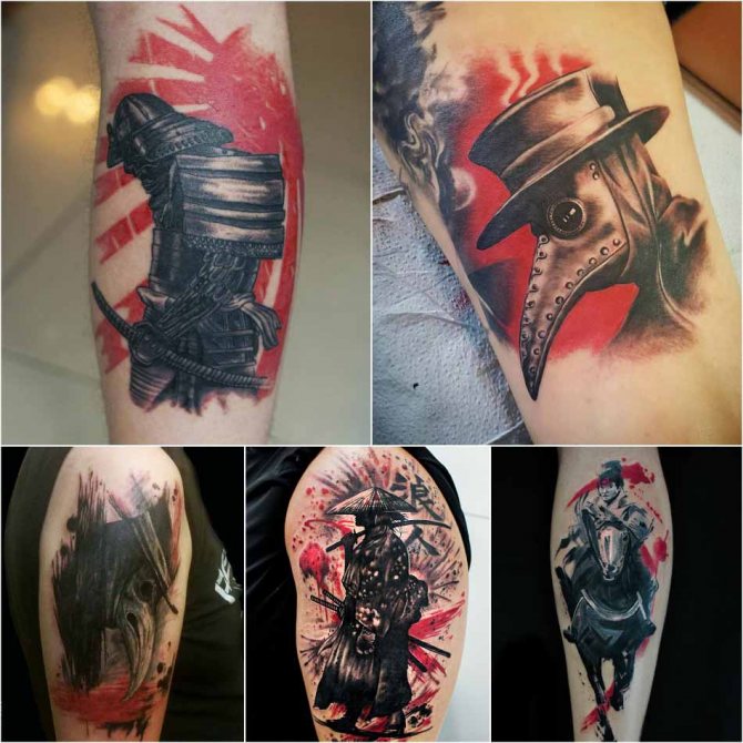 Tattoo trash polka - Samurai trash polka - Plague Doctor trash polka