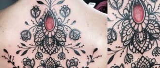 Татуировка в бароков стил. Ескизи на ръката, китката, крака, гърба, талията. Снимка