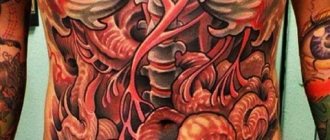 Τατουάζ στο στυλ Bioorganic. Εικόνα, σκίτσα, νόημα