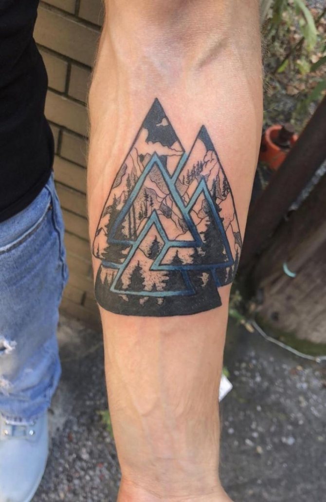 Тату Валкнут - миниатюри, значения за момичета и мъже, местоположения (48 снимки)