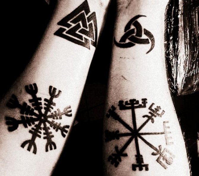 Татуировка Valknut - миниатюри, значения за мъже и момичета, места за приложение (48 снимки)