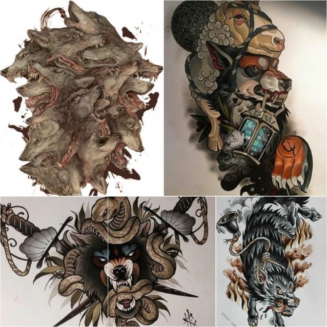 Tattoo Wolf - Esquisses de Tattoo Wolf - Esquisses de Tattoo avec Wolf