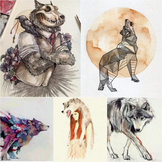 Tattoo Wolf - Esquisses de Tattoo Wolf - Esquisses de Tattoo avec Wolf