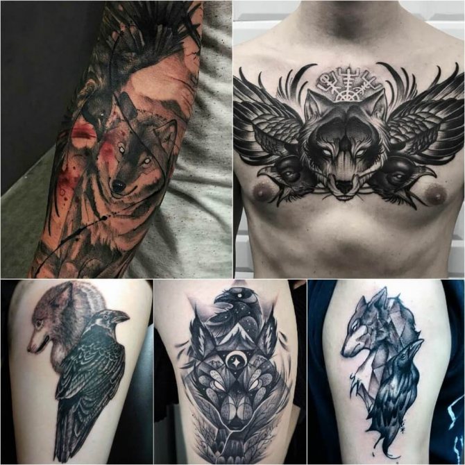 Tattoo loup - Subtilité du tatouage loup - Tattoo loup et corbeau - Signification du loup et du corbeau