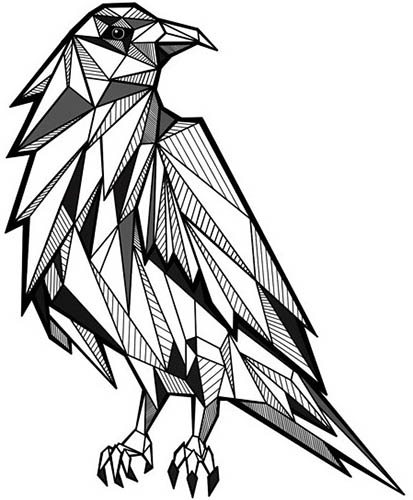 肩、腕、胸、首などにカラスのタトゥー。男性向け、女性向けの意味