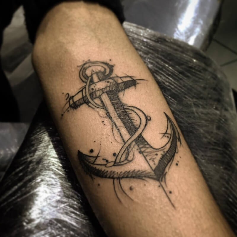 Anchor tattoo for men - Anchor Tattoo for Men - Black and White Anchor Tattoo
