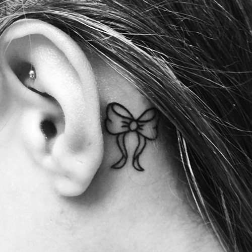Tattoo behind the ear for girls. Photos, sketches, meaning.