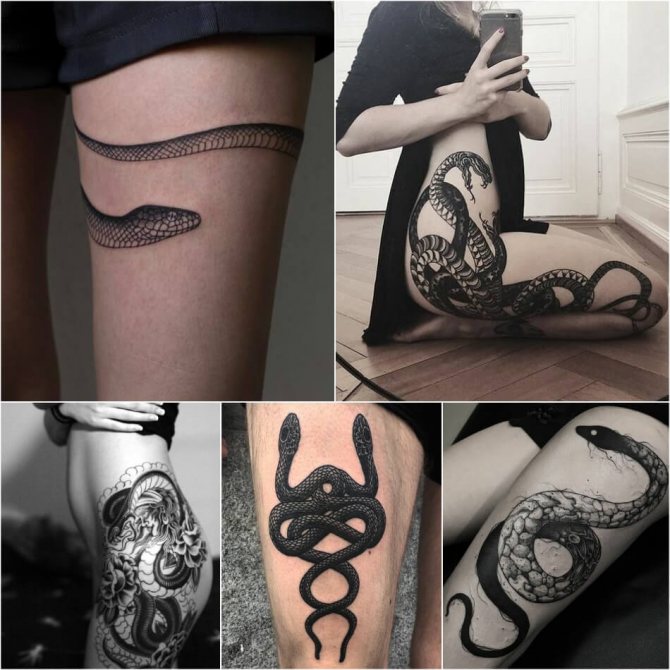 Tattoo serpent - tatouage serpent - tatouage serpent sur la cuisse