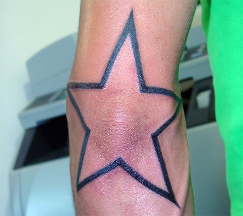 Star tattoo on your elbow
