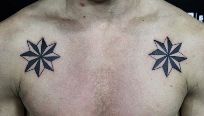 Tatouage d'étoiles sur les épaules