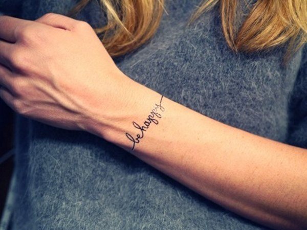 Tattoo bracelet on the arm for girls. Tattoo above elbow meaning, colors, photo