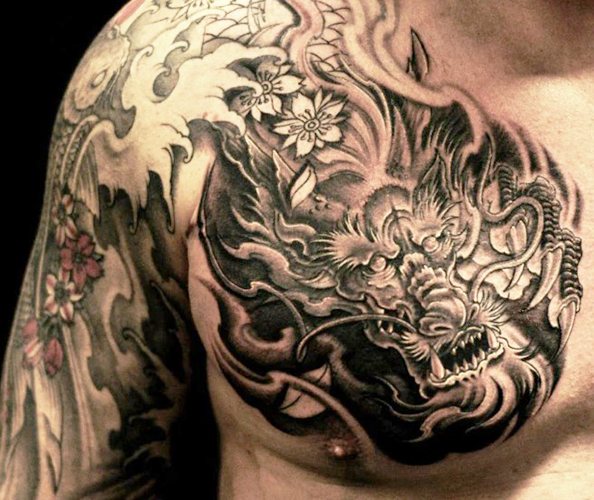 Tatouage de dragon. Photos, significations, croquis pour les filles, les hommes. Photo