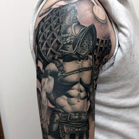 Tatouage gladiateur à la main