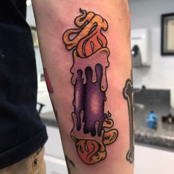 Hořící svíčka Old Style Tattoo