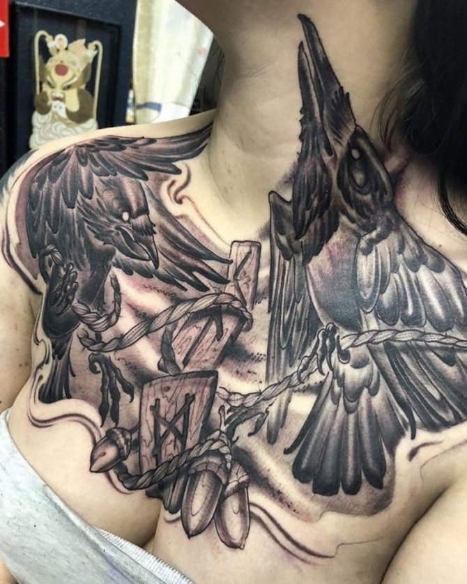 Hugin és Munin tetoválása