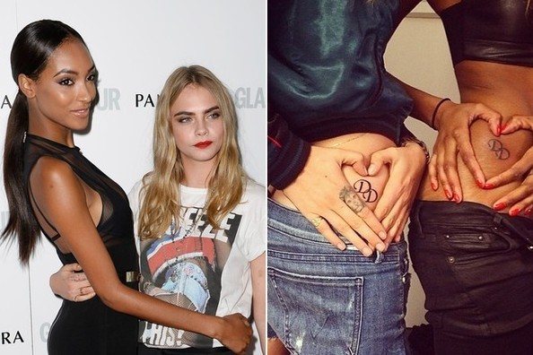 Cara Delevingne and Jordan Dunn tattoo