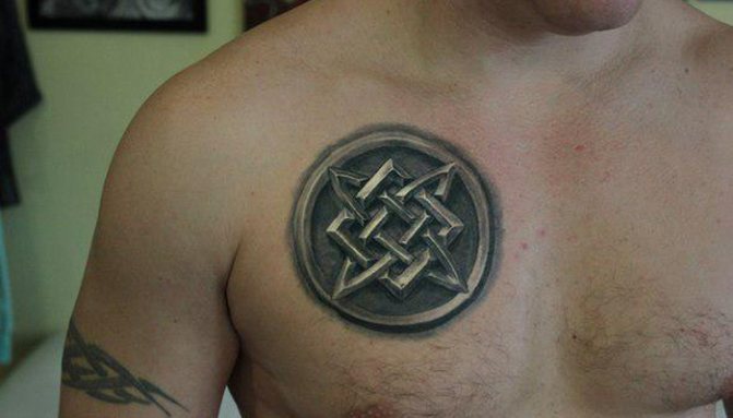 Tattoo of Svarog Square on his chest