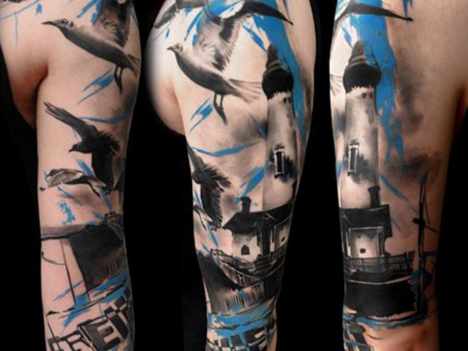 Tatouage de phare Thrash Polka