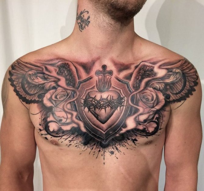 Tattoo on the chest for men