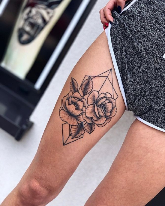 Tattoo on a girl's leg
