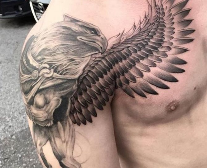 Tatouage sur l'épaule - Griffon